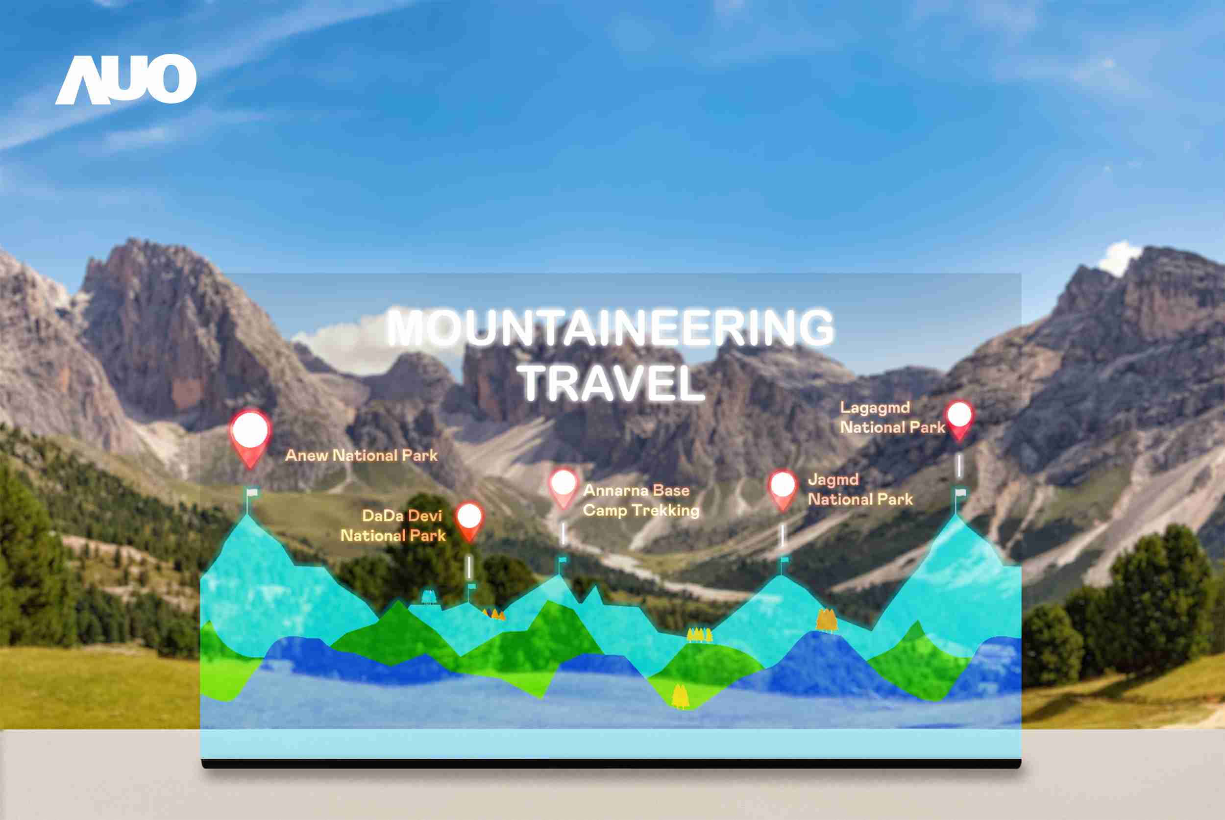 尊龙集团展示全球单片尺寸最大(*)42吋透明Micro LED显示器拼接而成的〝64吋透明Micro LED显示器〞，，，，具备高透明度、、1,000 nits高亮度、、、、广色域、、采用三边无边框的无缝拼接等多重特色，，，，呈现超高清、、细腻画质而不遮挡后方视觉，，，，满足层峰需求，，，可广泛运用于零售、、艺术展览或商业空间等场域